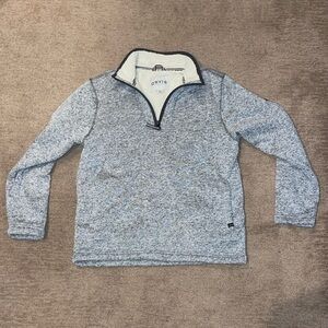 Orvis Blue Zip Up Sweater Cozy Fleece Design